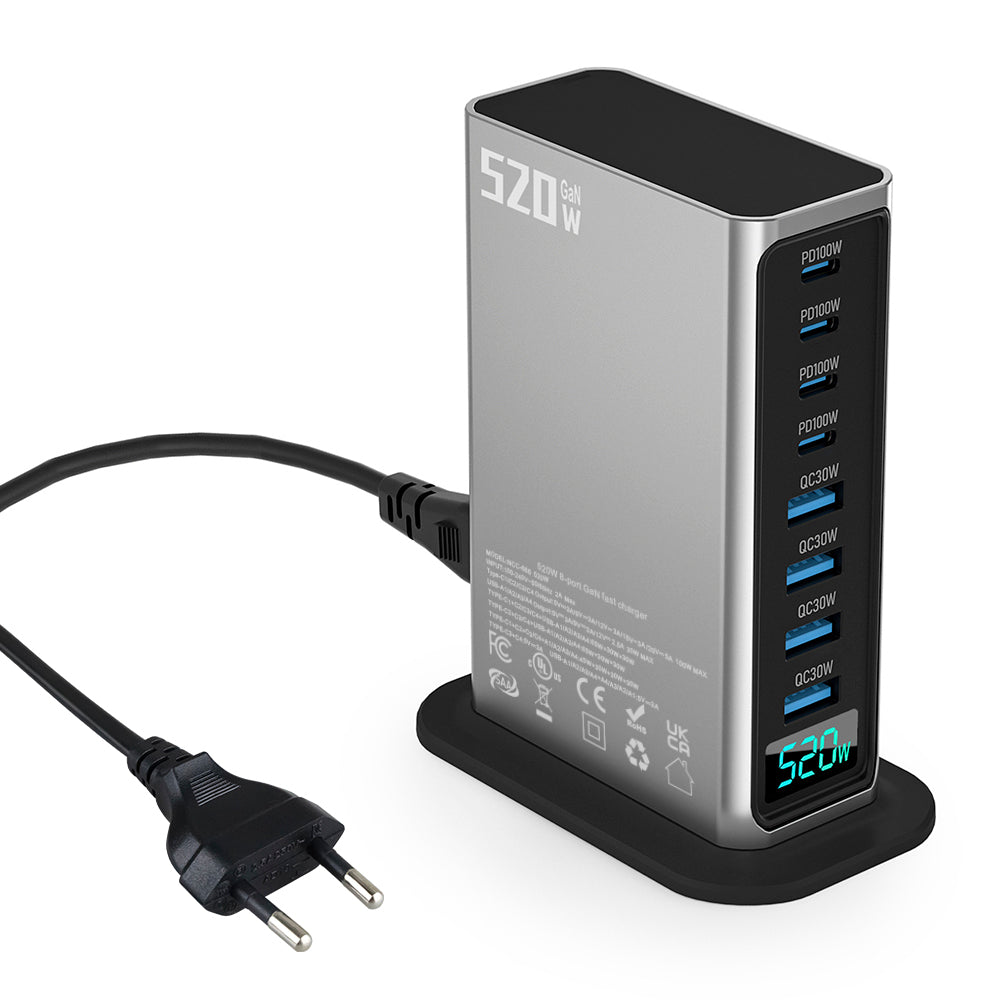 Premium 8‑Port GaN USB‑C PD Charger with 100W Fast Charging