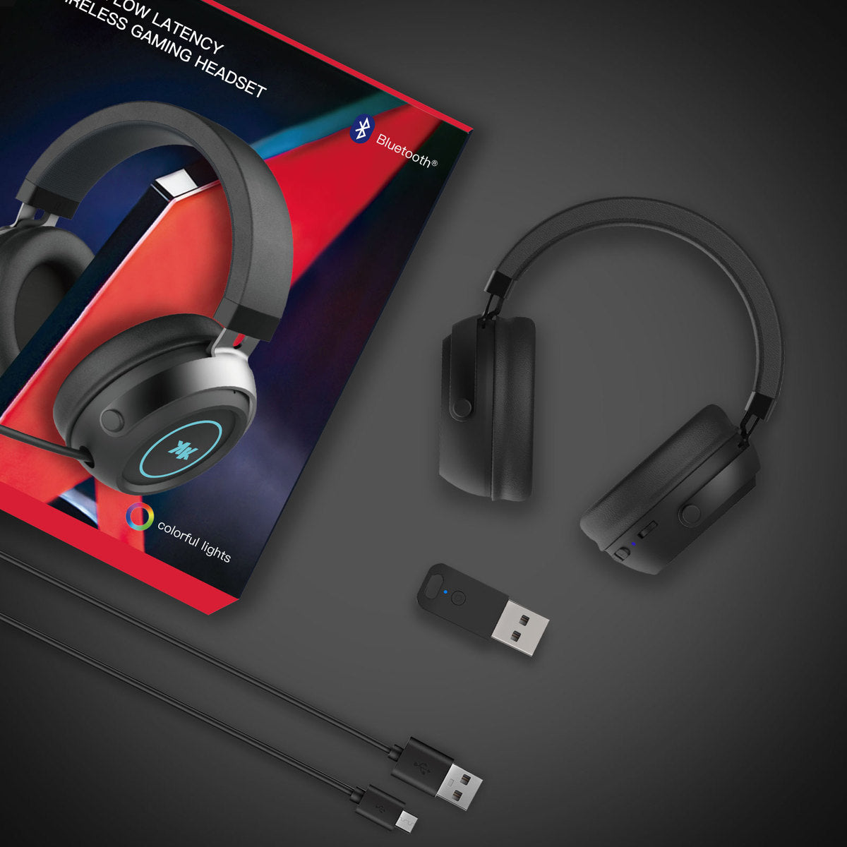 Premium Over‑Ear Bluetooth Gaming Headset with CVC Noise Cancelling and Built‑In Mic