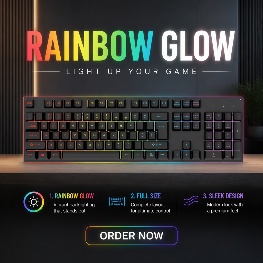 Premium Full‑Size Metal‑Frame Mechanical Keyboard with 7‑Zone RGB Backlight